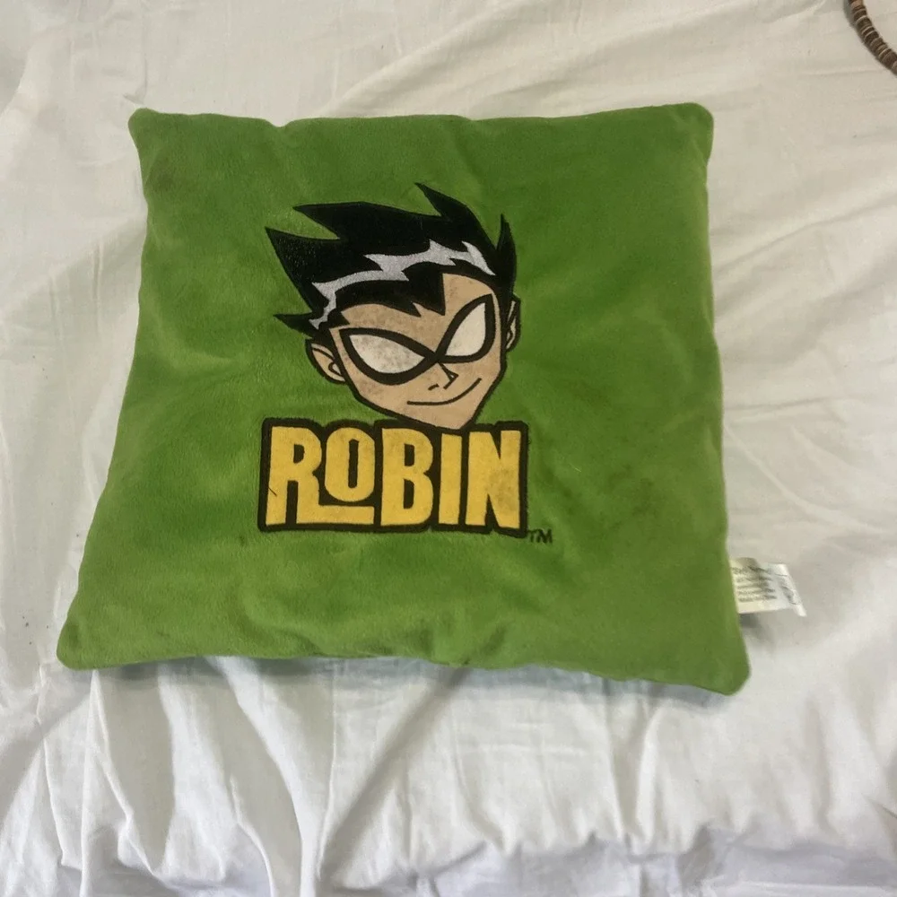 Robin  Character Graphic Patch Square Throw Pillow Polyester Decorative Kids